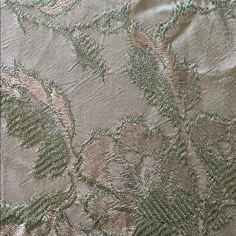 Vintage Burlington Mills tablecloth. Green floral